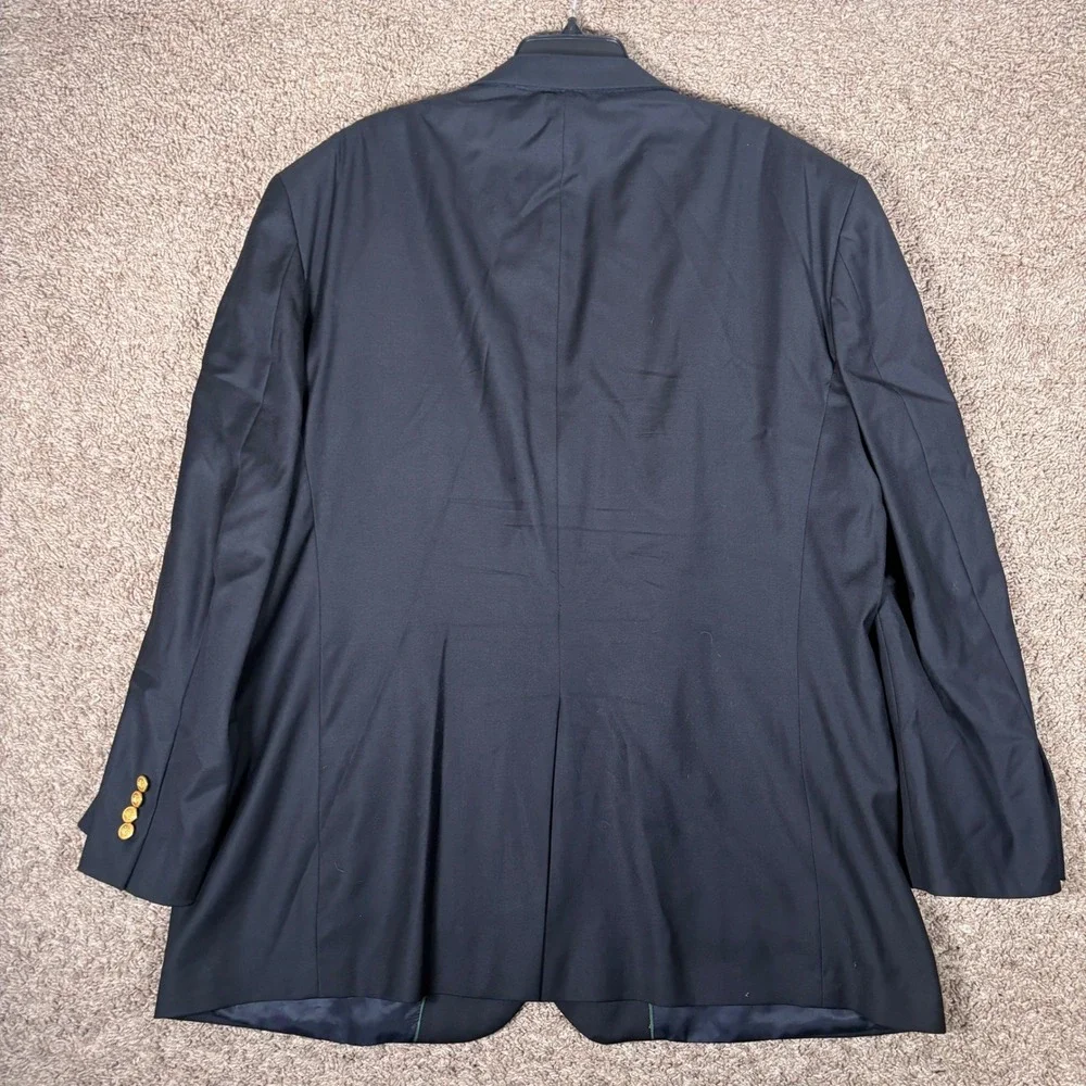 Brooks Brothers Country Club Madison Navy Blue Blazer Loro Piana Gold Button 50L